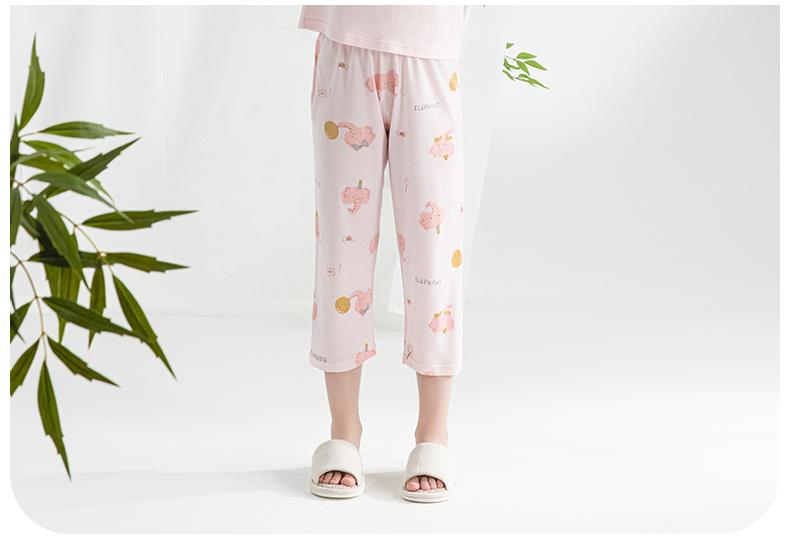 Embraer Lyocell Girls' Air-conditioned Suit Set with Three Quarter Sleeves and Seven Quarter Pants