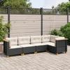 VidaXL Garden Lounge Set 5 Pcs with Cushions Black Braided Resin 3261809