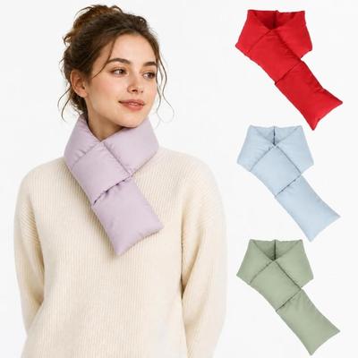Soft Fabric Winter Neck Warmer Cross Design Windproof Neck Cover Down Cotton Scarf  For Men Women