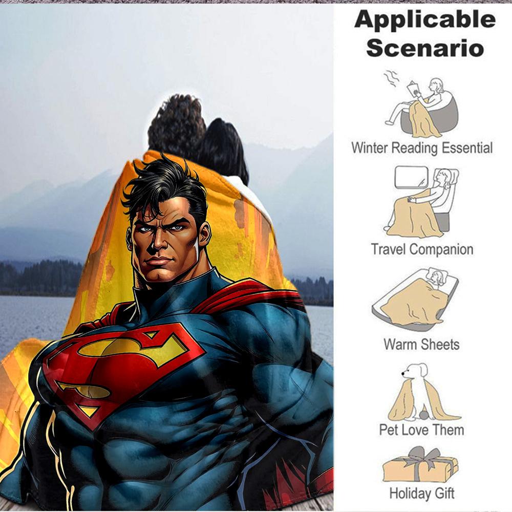 1pc Superman Flannel Throw Blanket Soft, Warm & Cozy for Couch, Bed, Office, and Travel Versatile All Season Gift, Christmas present
