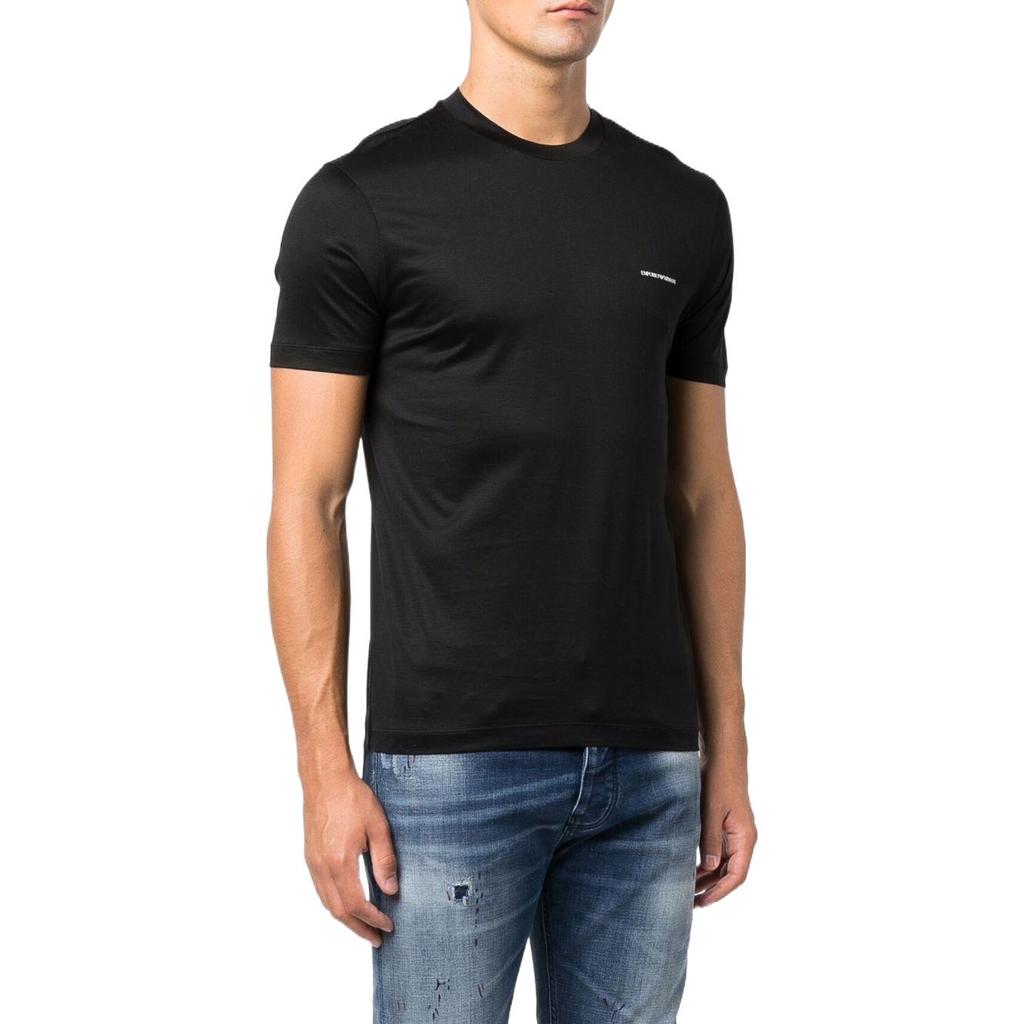 Emporio Armani SS22 Letter Print Pullover Round Neck Short Sleeve T-Shirt Men Tops Black 8N1TD81JUVZ0999