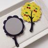 Cute Cherry Acetate Makeup Mirror Rhinestone Colorful Tree Shape Mirror Cartoon High Definition Handle Portable Mirror Girl
