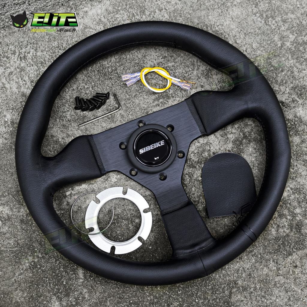 SIBEIKE Racing Sports Steering Wheel Universal Car Mini Leather Steering Wheel