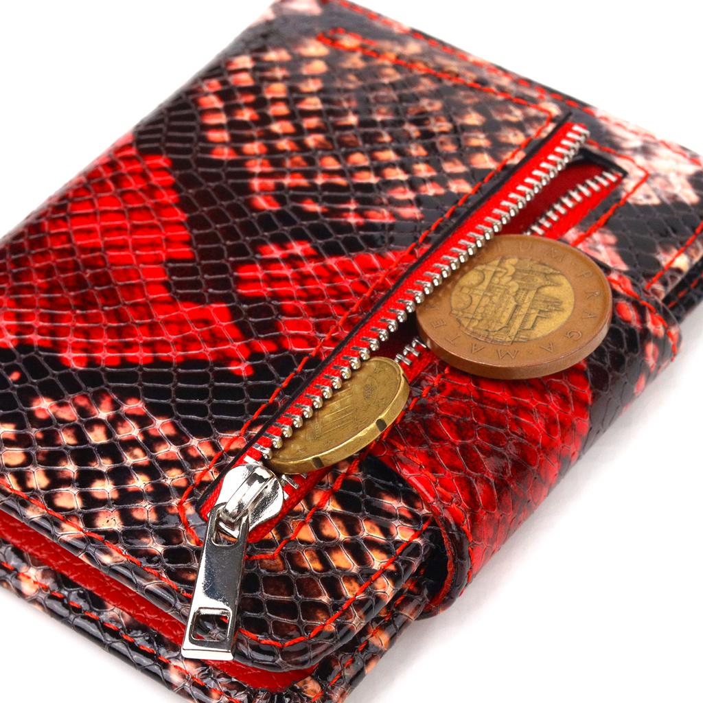 Small Women's Wallet Made of Genuine Leather with Snake Embossing CANPELLINI Wallet 21667 Multicolour