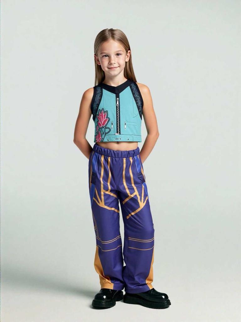 Evropský a Americký Set Cosplay Dívky Lovce Démonů - Dětský Halloweenský Kostým Rumi Zoi