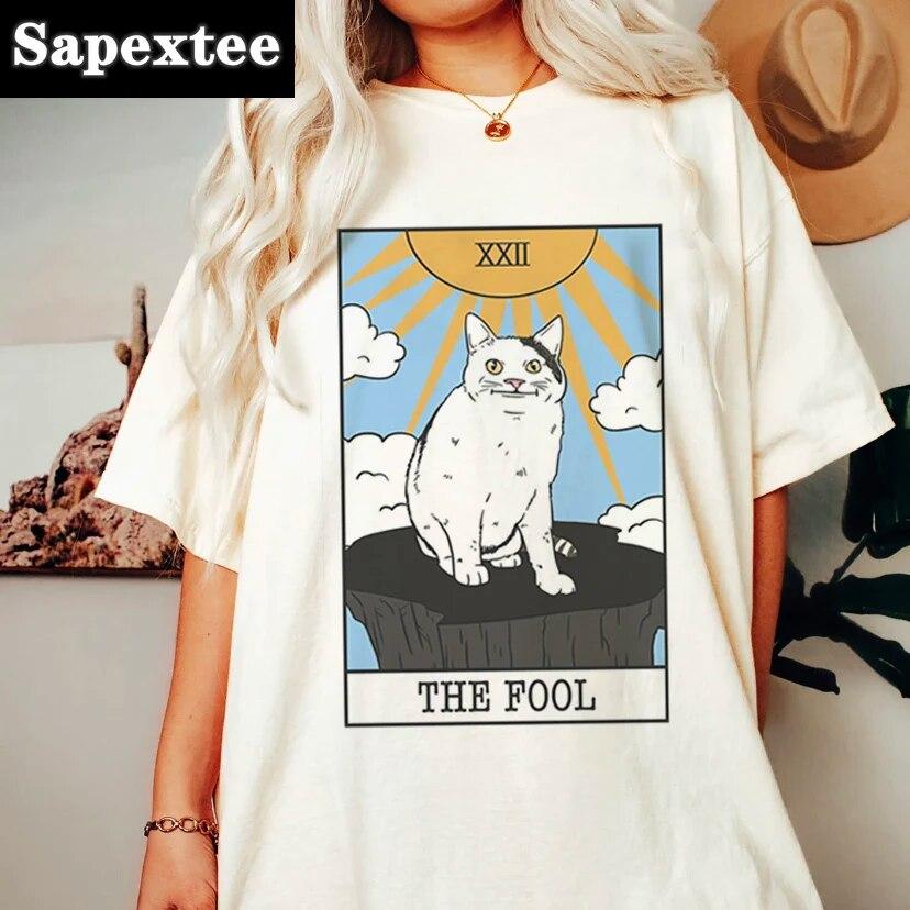 Modă Tarot Pisică Kawaii WoUnisex Tricou WoUnisex Tricou Desen Animat Model Drăguț Tricou Mânecă Scurtă Tricou WoUnisex Mărimi Mari s
