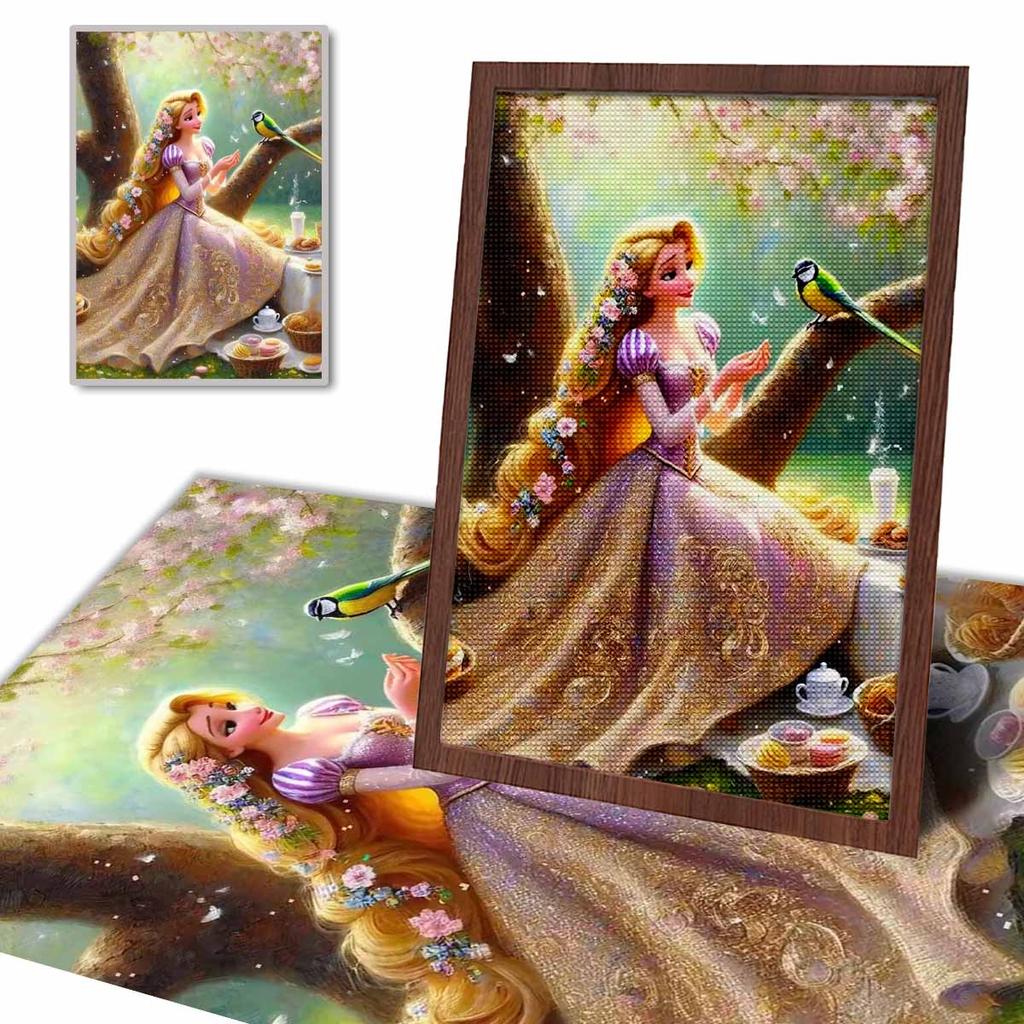 Full Round Diamond Painting The Princess On The Branch Art Rhinestone Picture Mosaic DIY 5D Cross Stitch Embroidery Home Decoration