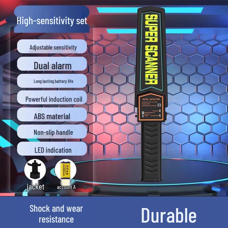 Handgehaltener Hochpräzisions-Metalldetektor Sicherheits-Scanner-Stick mit Infrarot-Erkennung für Flughäfen