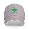 Green Star Symbol Black Baseball Cap with White Trim Classic Fit Adjustable Hat for Unisex and Women Fashion StateUnisext Accessory