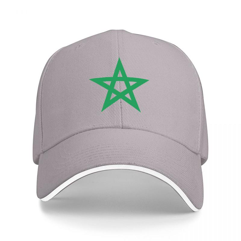 Green Star Symbol Black Baseball Cap with White Trim Classic Fit Adjustable Hat for Unisex and Women Fashion StateUnisext Accessory