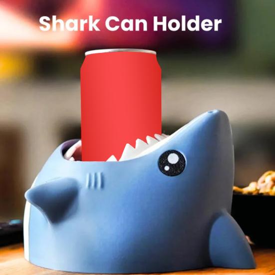 Shark Drink Holder Fun Biting Shark Cup Stand for Cans And Bottles Novelty Desk Accessory Party Decor Fits Most 250ml-500ml Beverages