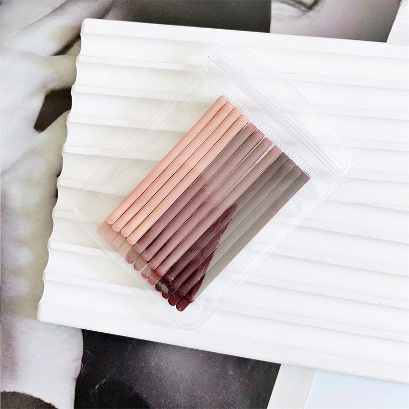 12pcs/set Gradient Color Series, Colorful One Word Clip, Simple and Versatile Girl, Drip Oil Rubber Paint Hair Clip, Hair Clip