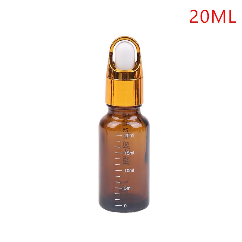1PC 5-100ml Dropper Bottles With Scale Reagent Eye Drop Amber Glass Aromatherapy Liquid Pipette Bottle Refillable Bottles Travel