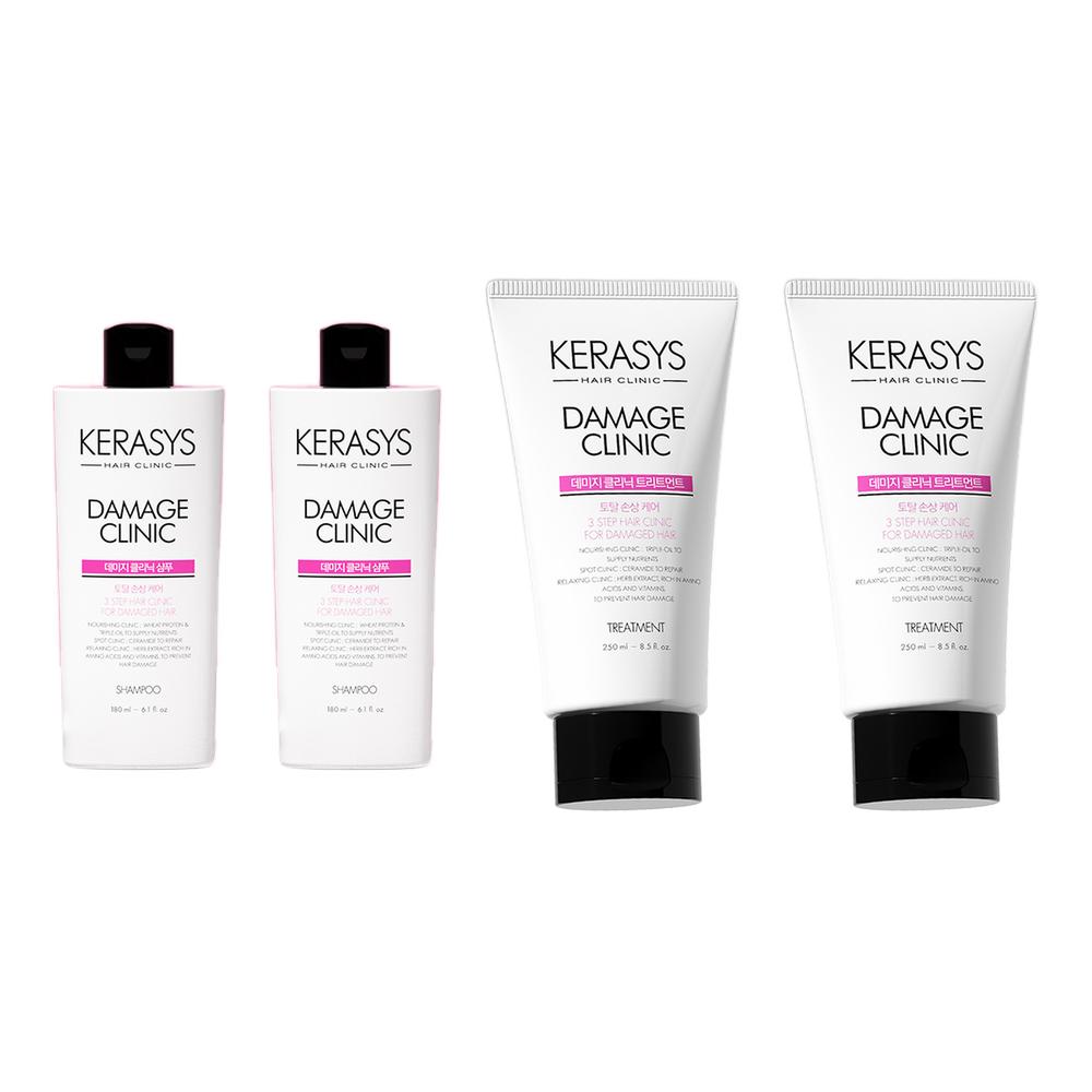 [DAISO] Kerasys Hair Clinic Damage Clinic Shampoo & Conditioner 180ml / Damage & Moisture Clinic Treatment 250ml