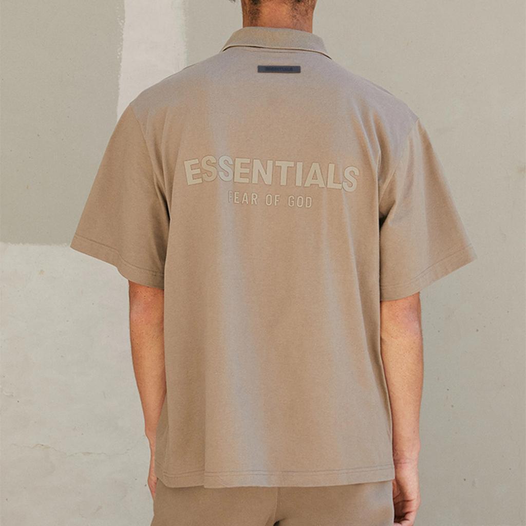 Fear of God Essentials FW21 Logo Polo Shirt 'Harvest' Men's FOG-FW21-004