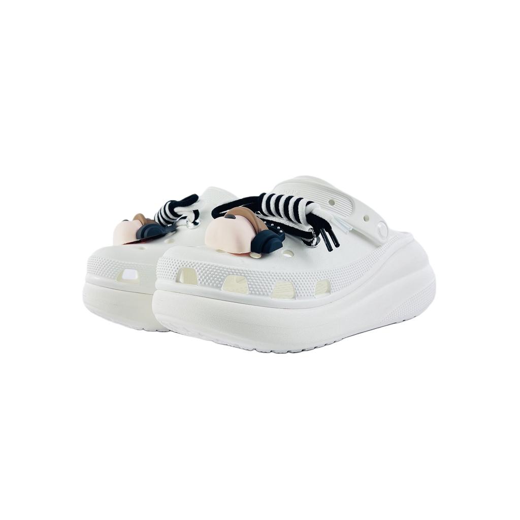 Crocs Crush Clog EVA Walkman Fashionable and Versatile Comfortable Casual Classic Hole Shoes Unisex White