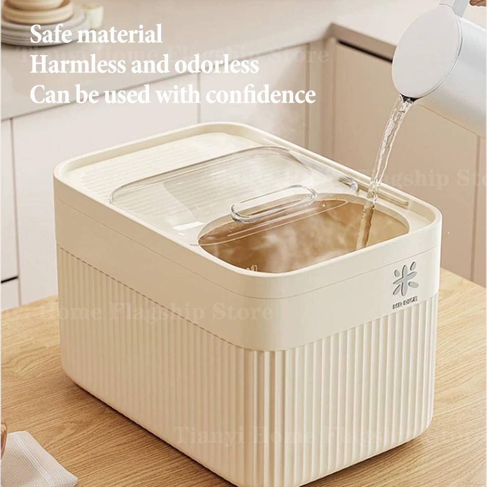 Scatola Contenitore per Riso 5/10/15KG per la Casa con Coperchio a Prova di Insetti e Umidità Scatola per Riso Barattolo Sigillato Contenitore da Cucina per Conservare Cereali Secchi