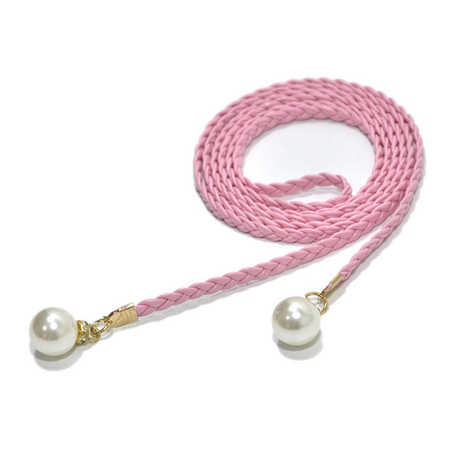 

Женский пояс в богемном стиле, нежный жемчужный декор, плетеный пояс, летнее платье, женский летний приморский пояс, пояс розовый