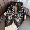 Spring and Autumn new Korean version striped fashion foreign style square scarf women's silk scarf dual-purpose imitation silk shawl scarf headband