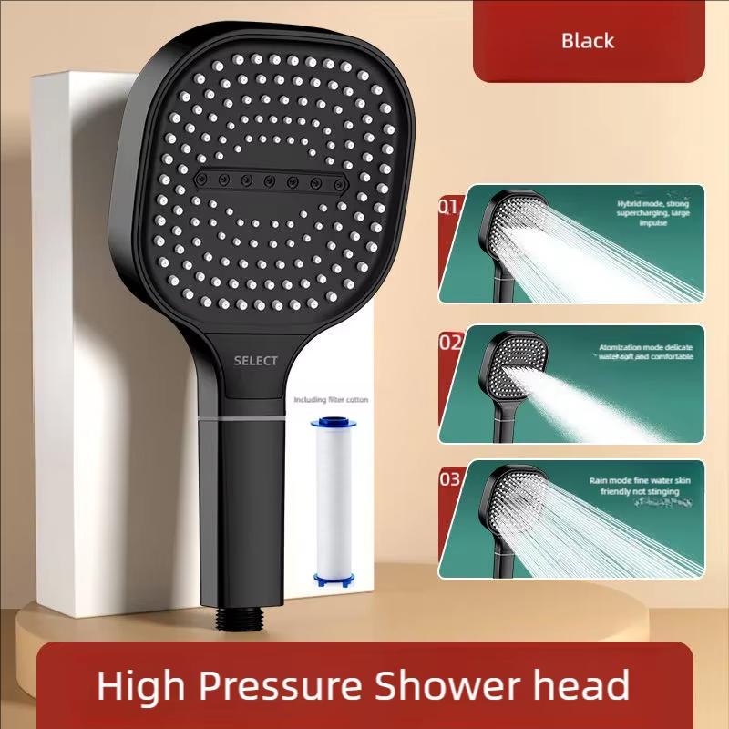 

13CM Large Panel 3 Modes High Pressure Shower Head Water Massage Shower Head With Filter Element Bathroom Accessories