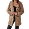 Women's Winter Plush Hooded Jacket Casual Zip-Up Coat With Pockets Soft Fleece  For Fall Winter Winter Jacket