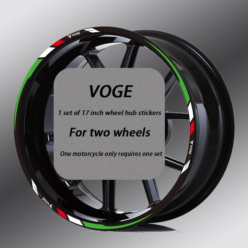 17'' Reflective Motorcycle Accessory Wheel Sticker Rim Decal For VOGE 250RR 300RR 500AC 525R 500DS 650DS