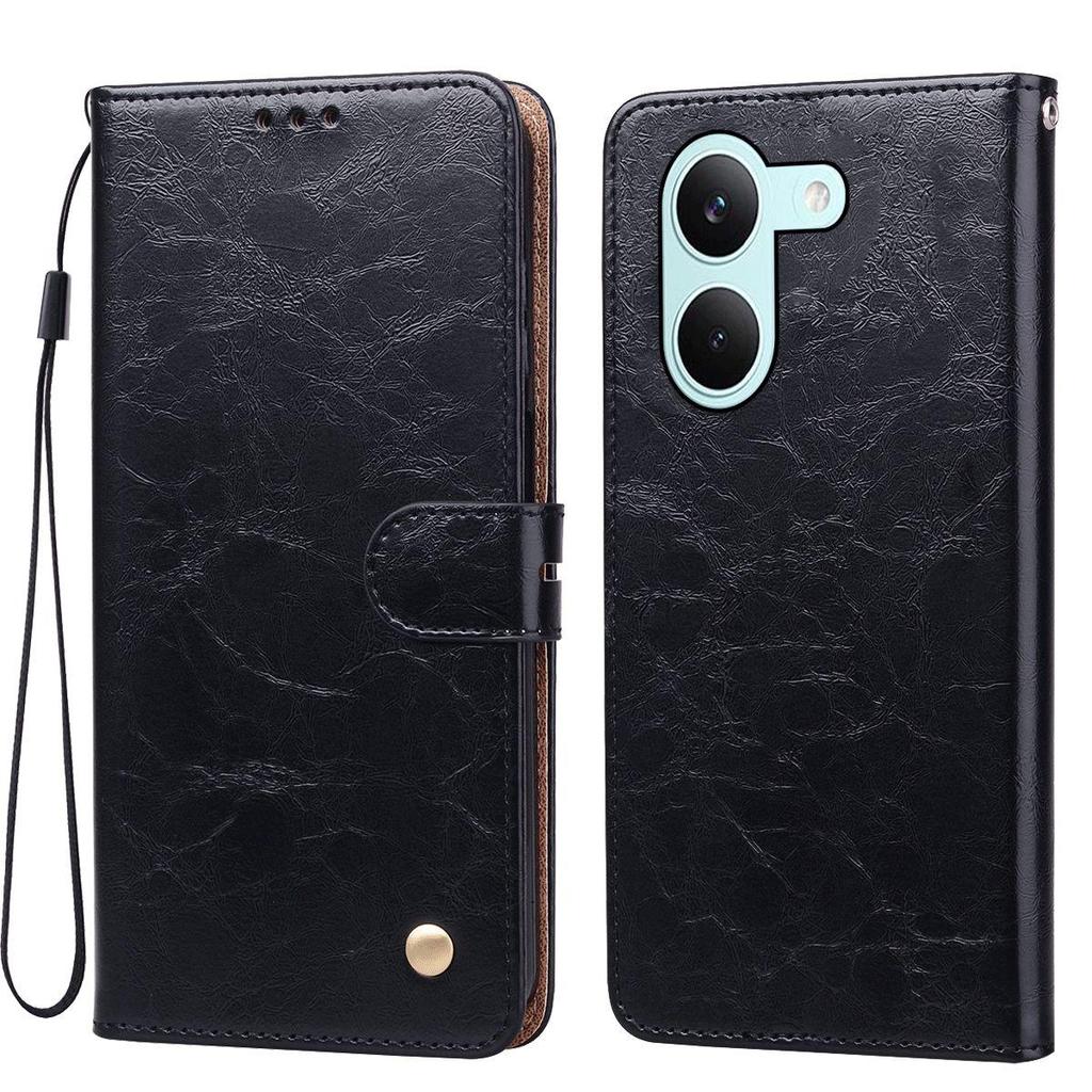 Vintage Crazy Horse Texture PU Leather Flip Wallet Phone Case for Xiaomi POCO X8 Pro Card Holder Kickstand Shockproof Protective Cover