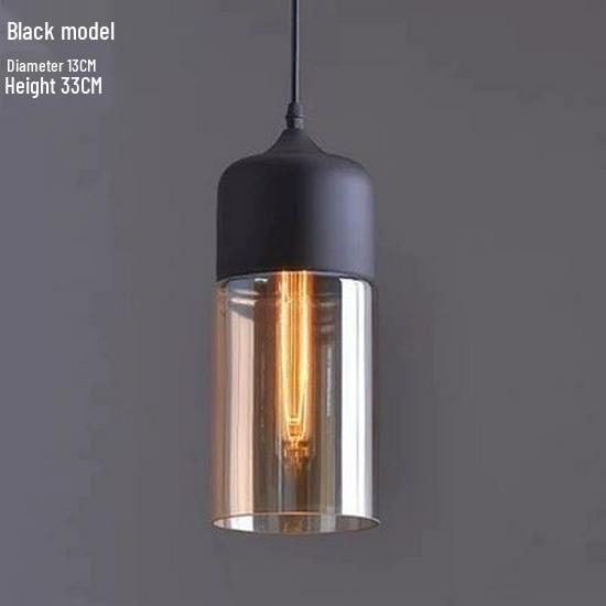 Minimalistische Retro-Holzmaserung Glas-Pendelleuchte für Loft oder Bar