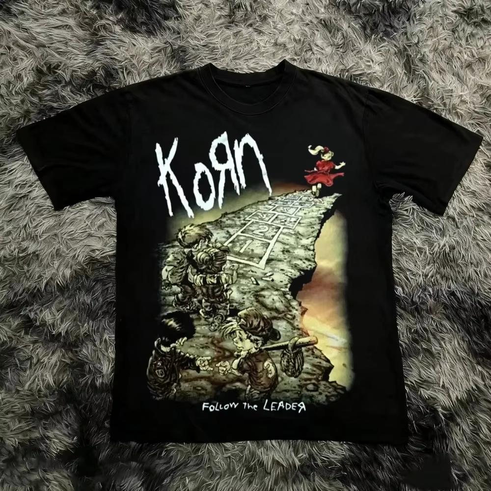 Korn Follow The Leader Printed TShirt DoubleSided Metal Band Unisex Oversize Unisex Hot Selling Casual Items Tee