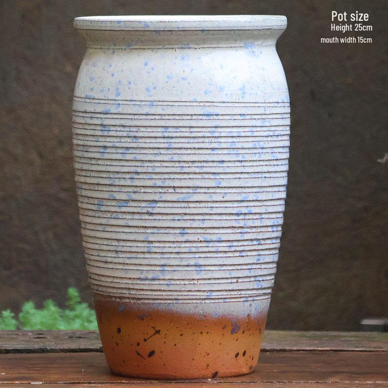 Handmade Coarse Ceramic Succulent Planter, Orchid Breathable Zisha Pot, Old Tree Design, Tall Rose Pot.