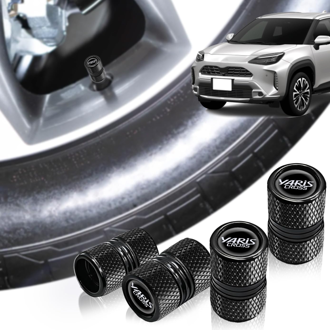 HUDIY [For Yaris Cross 10 Series] Air Valve Cap with Yaris Cross чёрный