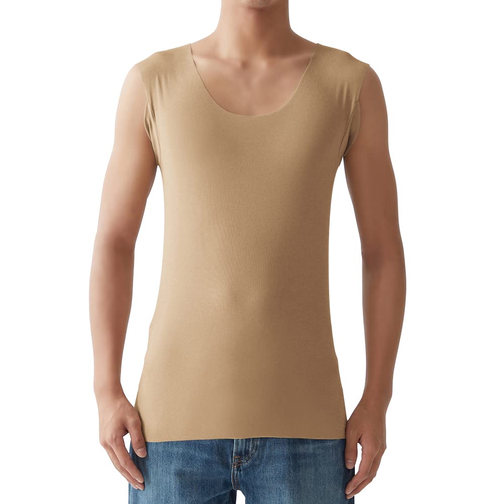 

Внутренняя футболка для YG CUT OFF с круглым вырезом, не просвечивающая пот, бежевая, японского размера [Gunze] только футболки, in.T (Интее) серия, без рукавов, подкладка, мужской,