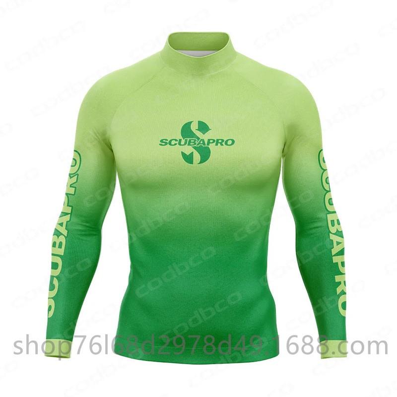 Mens UV Protection Rash Guard Long Sleeve Swim Shirt Snorkeling Diving Surfing Water Sports Wetsuit Top