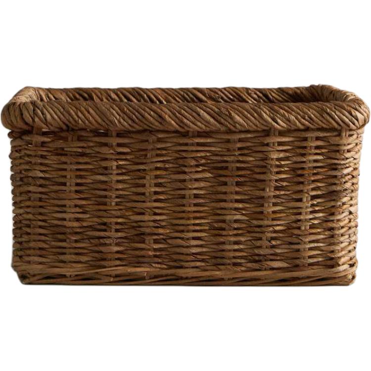 

Zara home Прямоугольная плетеная корзина с полыми ручками Органайзер Коричневый 38*26*20см 38*26*20cm коричневый