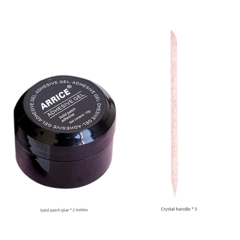 

Wear Nail Solid Glue Special Extension Nail Tip Adhesive Nail Nail Tip Function Lasting Firm Nail Rhinestone Sticking 2 bottles of solid paste +3 crystal stick