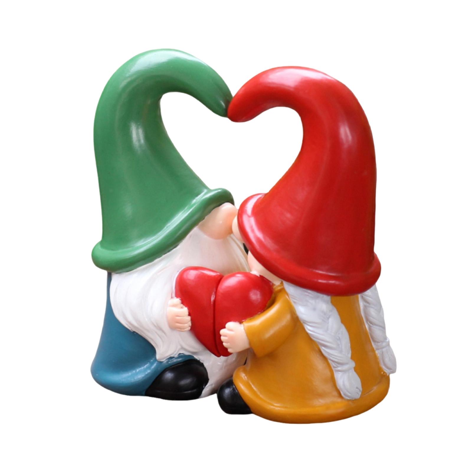 

Couple Heart-Shaped Goblin Figurine With Magnet, Garden Decoration, Outdoor Patio Tabletop Decoration, Love Theme Ornament One Size