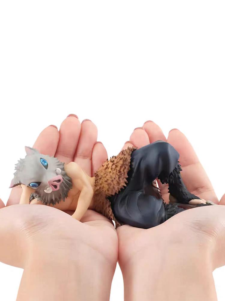 Original  Demon Slayer  in Hand Hashibira Inosuke Anime Model Gift Collect Figure Toys