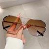 1/2 Pcs Vintage Pilot Sunglasses Fashion Double Bridge Gradient Multi-color Casual Shades Women Trendy Luxury Design Sun Glasses