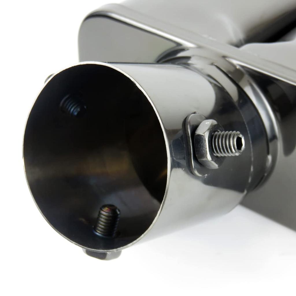 MYS Mukojima Automotive Supplies Manufacturing Muffler Cutter Twin Square Euro Style Dual Model Compatible with Diameter 33-55mm Stainless Steel