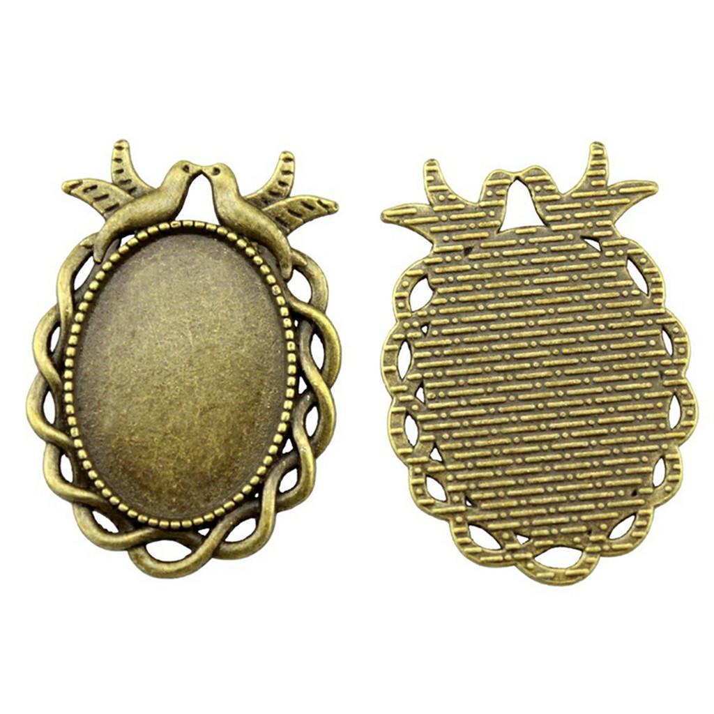 Accessories Parts Fit 18x25mm Oval Glass Cabochon Base Tray Bezel Wedding Jewelry Findings QA039