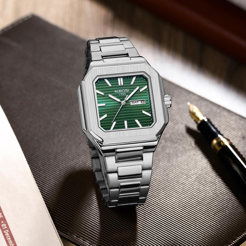 Square Watch Waterproof Fashion Men'S Watch Double Calendar Watch Men'S Quartz Watch