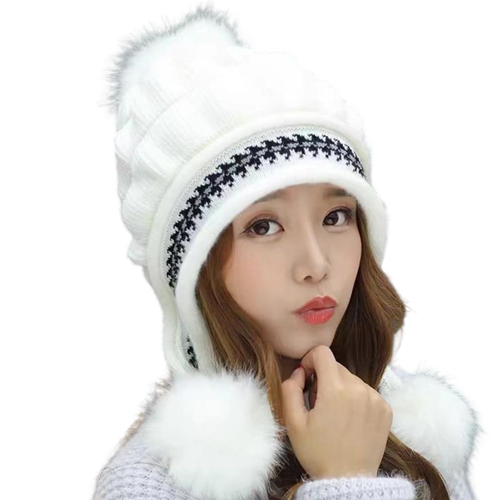 Artistic Ribbed Winter Hat For Women Cold Weather Outdoor Adventures Soft Polyester Earflap Ear Protection
