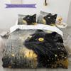 Black Cat Pattern Bedding Quilt Set  Home Decoration  Gift (1 * Duvet Cover + 2 * Pillowcase  Without Core)