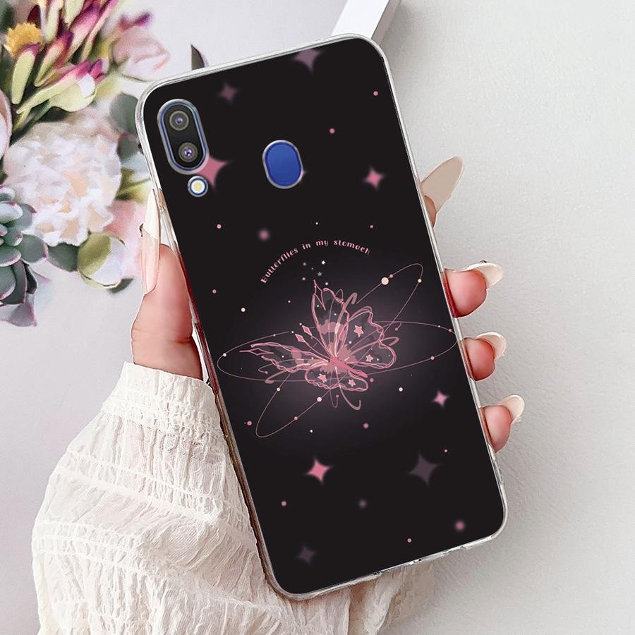 For Samsung Galaxy M20 Case SM-M205F Soft Silicone Butterfly Painted Phone Case Cover for SamsungM30 M 20 M 30 M305F Capa