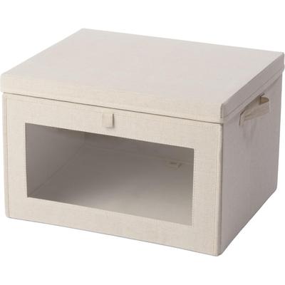 GudeeLife ALFIO Storage Box with Window, Foldable and Front-opening (white, XL)