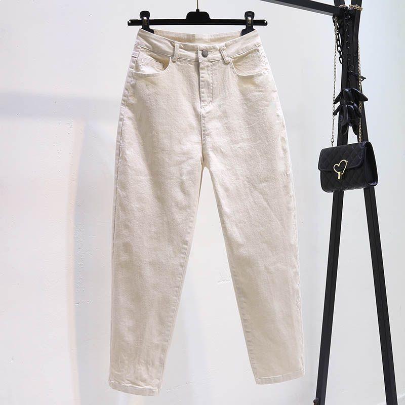 Versatile Khaki Women's Dad Jeans: High-Waisted, Loose, Slimming, Perfect for Spring/Autumn Casual Wear, and Flattering as Outerwear or Harem Pants.