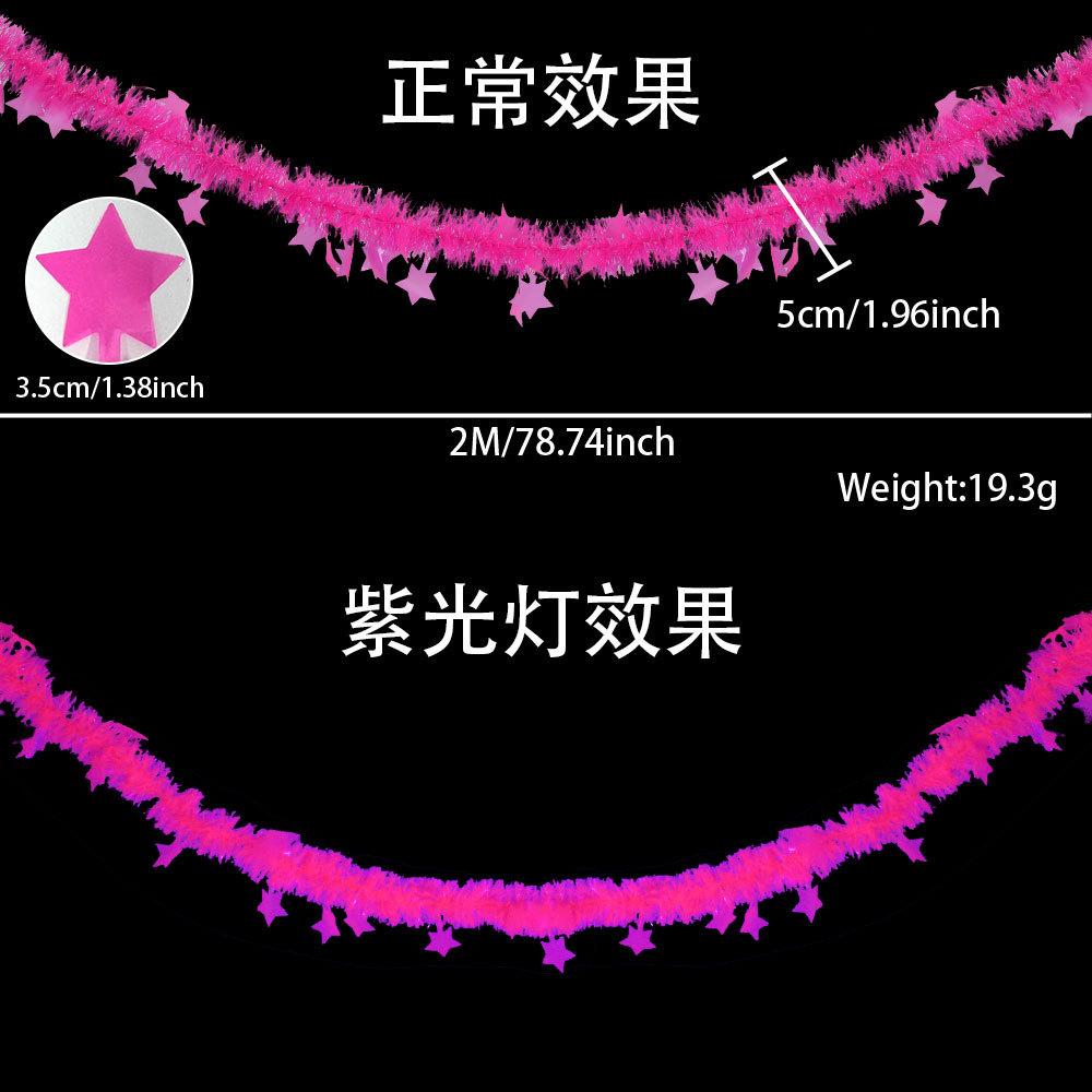 Multi-Color Glow in the Dark Fringe Curtain Fluorescent Macaron Streamers Curtain Photo Booth Backdrop Neon Birthday Party Decor
