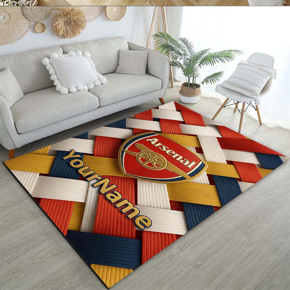 Arsenal Customize Text Carpet Suitable for Bedrooms Entryway Balcony Decorate room Anti-slip Rug Office home decor Best for Christmas