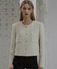 Deheve Out Pocket Single Tweed Jacket [Ivory]