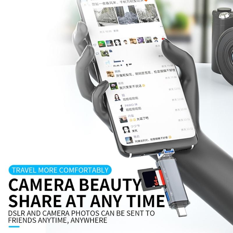 Multifunction USB 3.0 Type C Memory Card Reader for Supports Up To 512GB for Smartphones, Tablets, Laptops